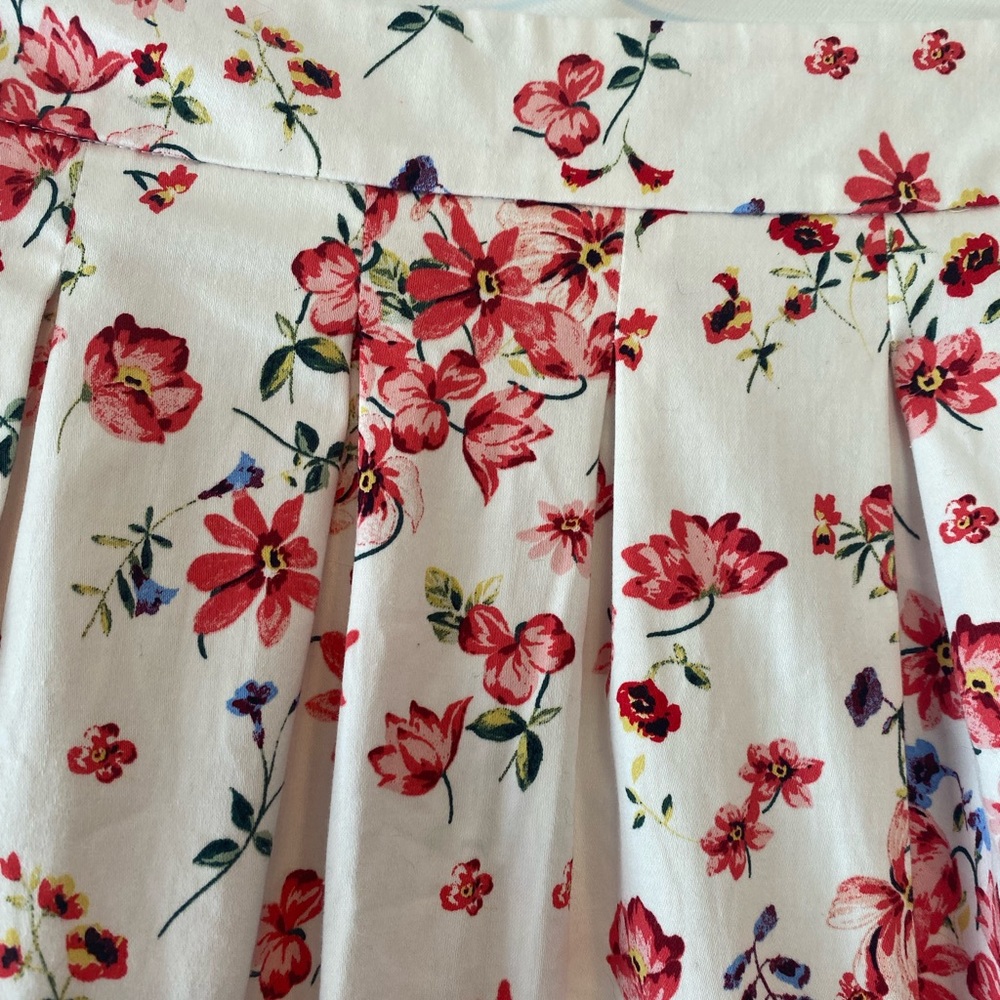 Women's Pleated Floral Cottagecore Fit And Flare Cotton Blend Skirt 12 Romantic - Picture 4 of 16